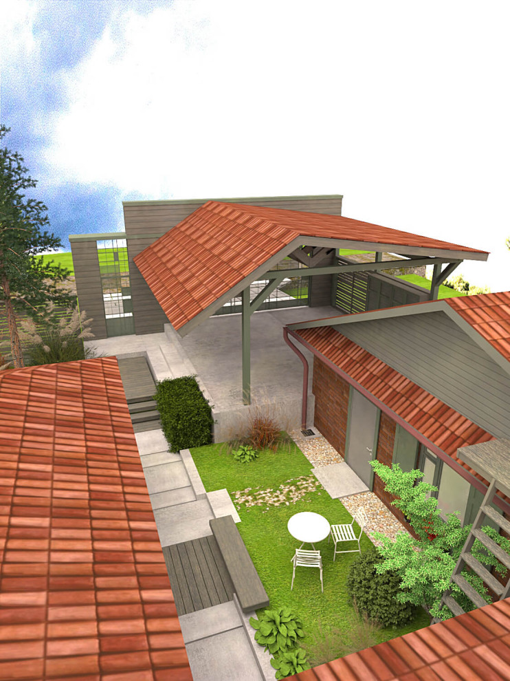 Внутренний двор коттеджа