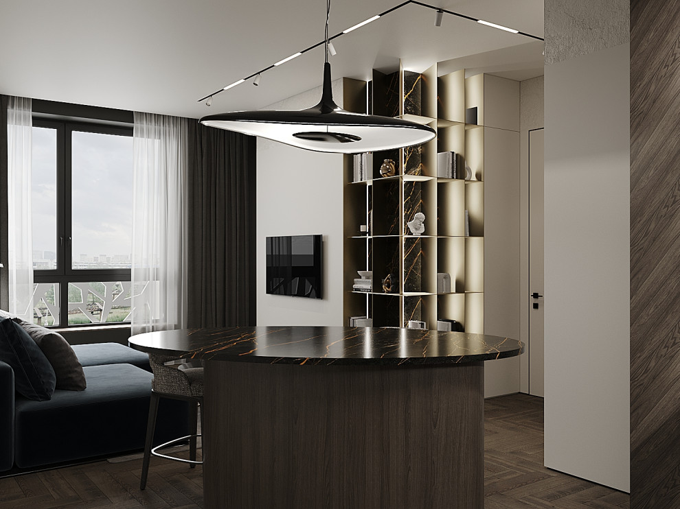 Обложка проекта: Квартира-студия в холодных тонах