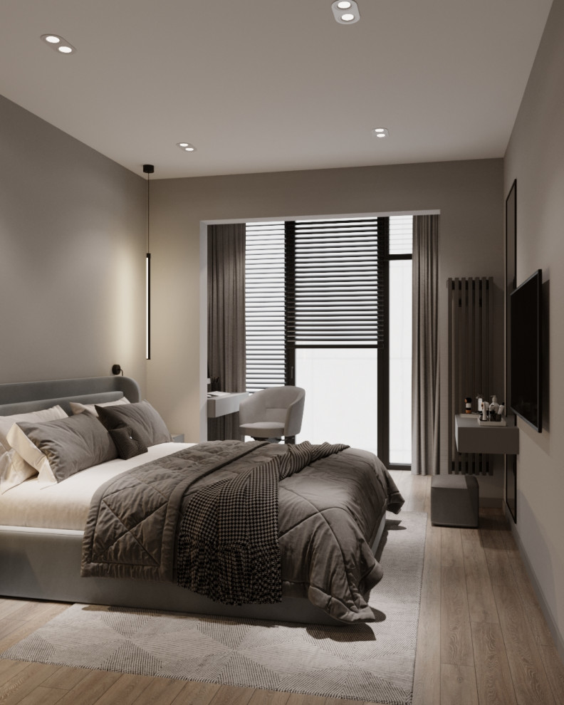 Современный минималистичный дизайн интерьера для молодой пары