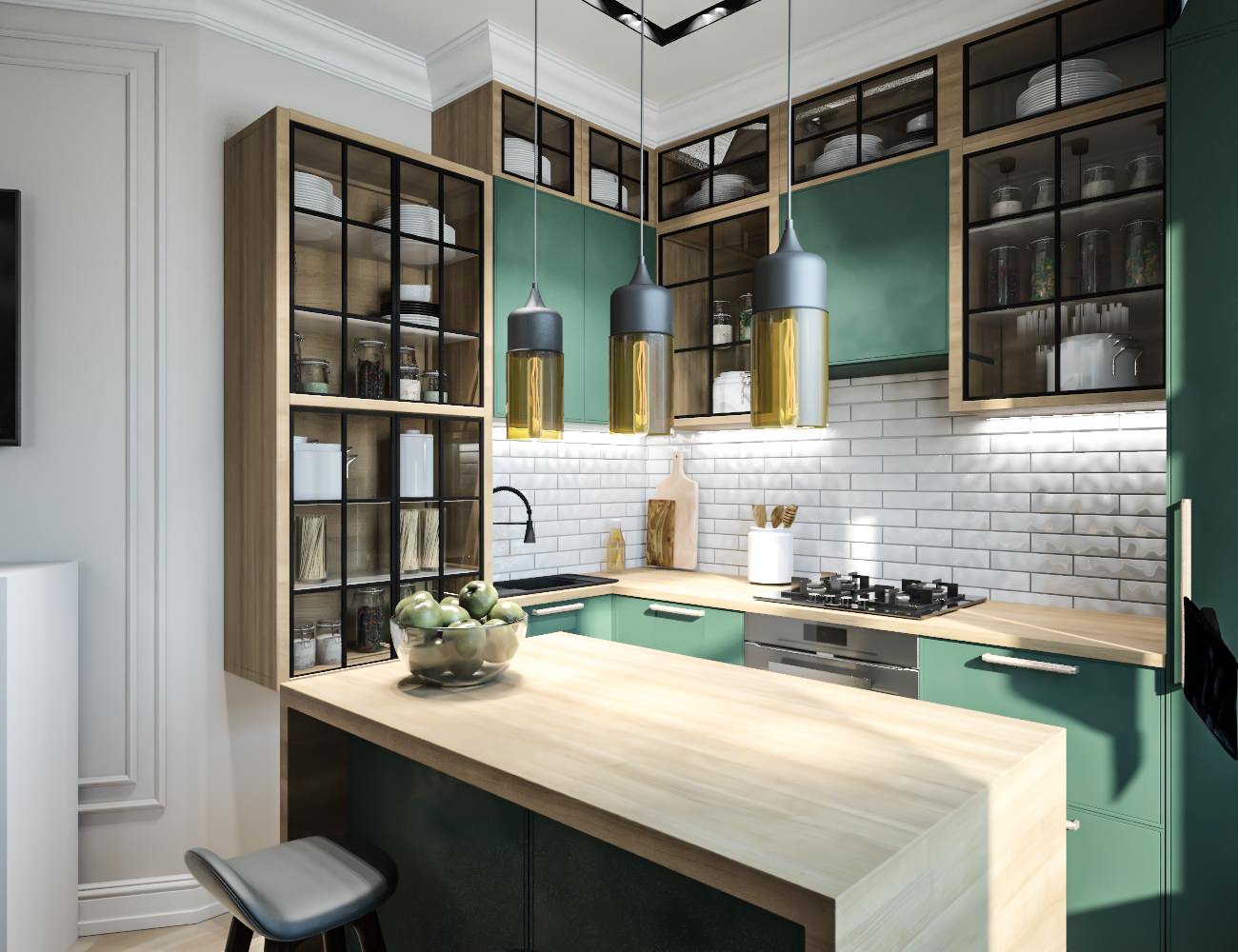 Кухня-гостиная на Московском проспекте. Старый фонд.