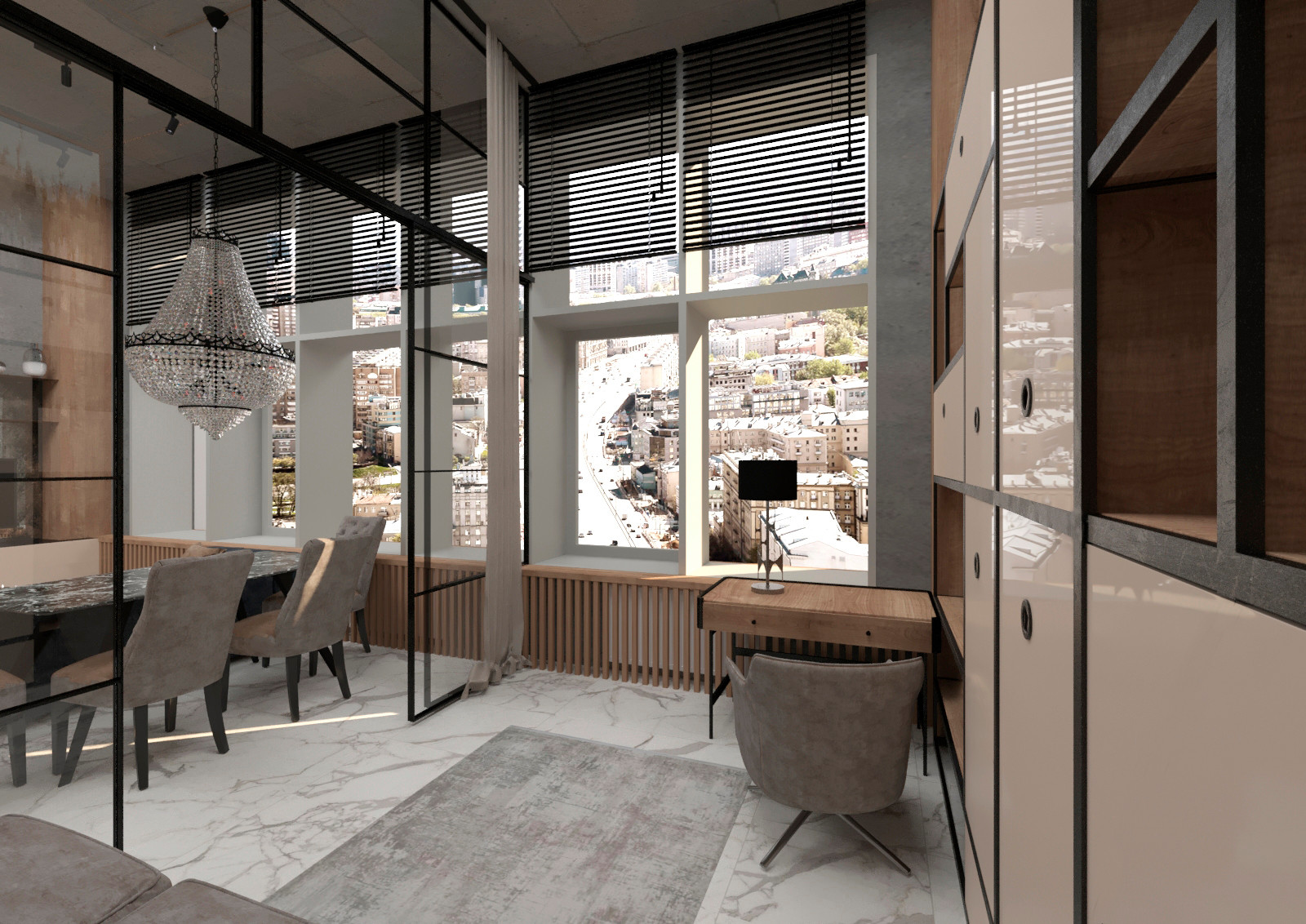 "Индустриальный шик". Двухуровневая студия