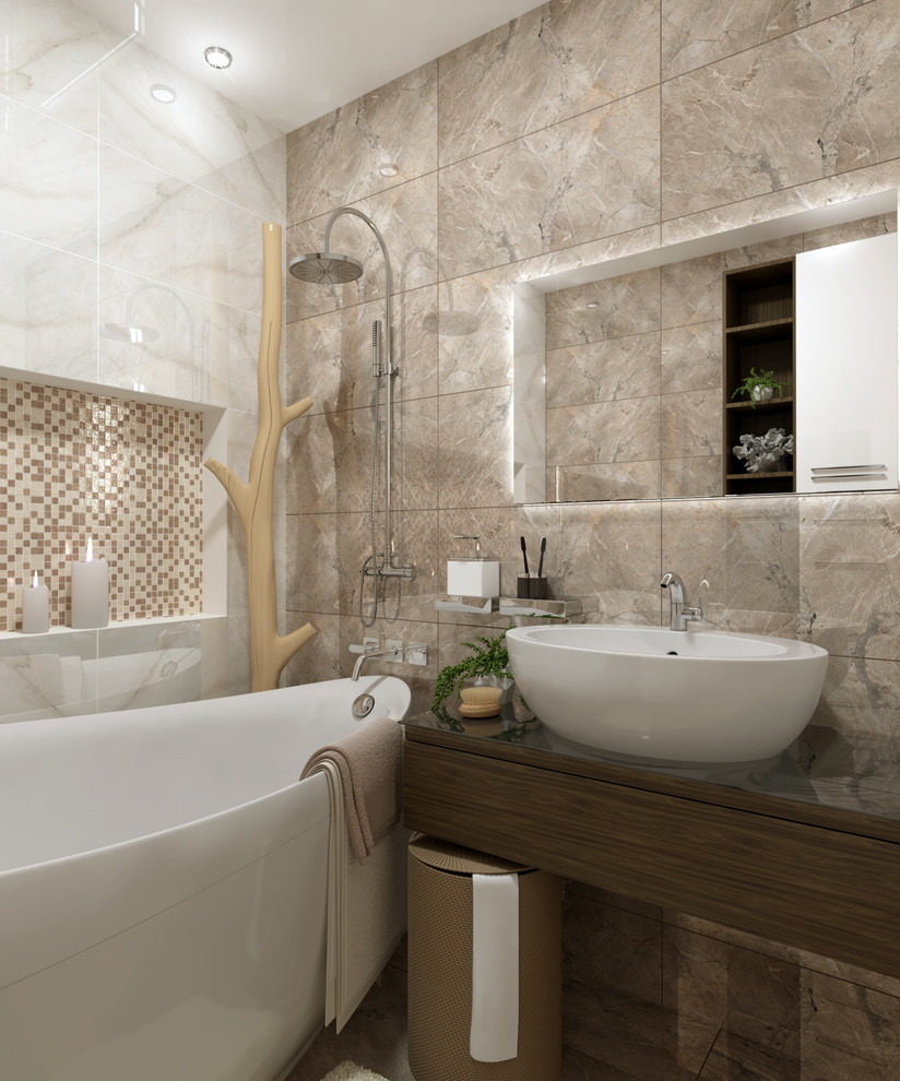 Дизайн интерьера ванной для квартиры в ЖК "Дельфин"