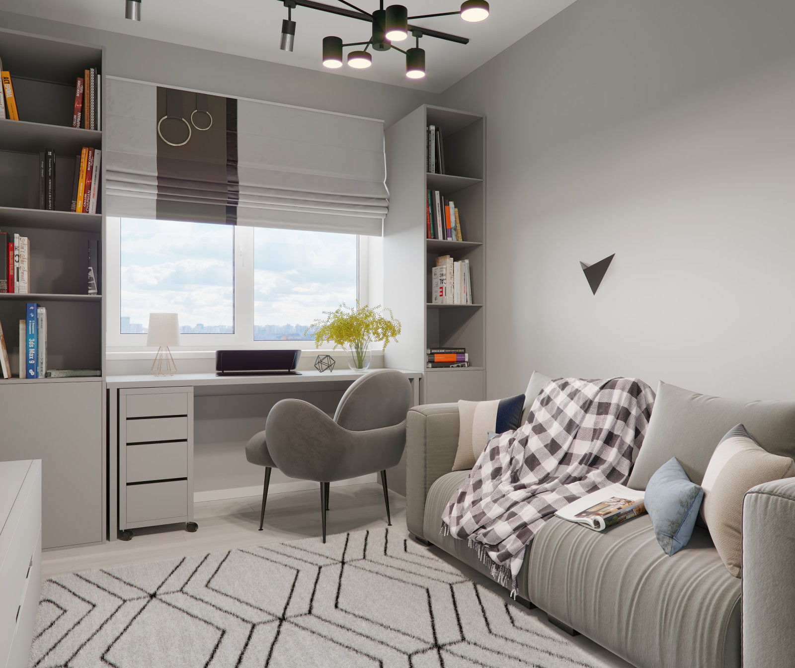 Дизайн интерьера в серых тонах