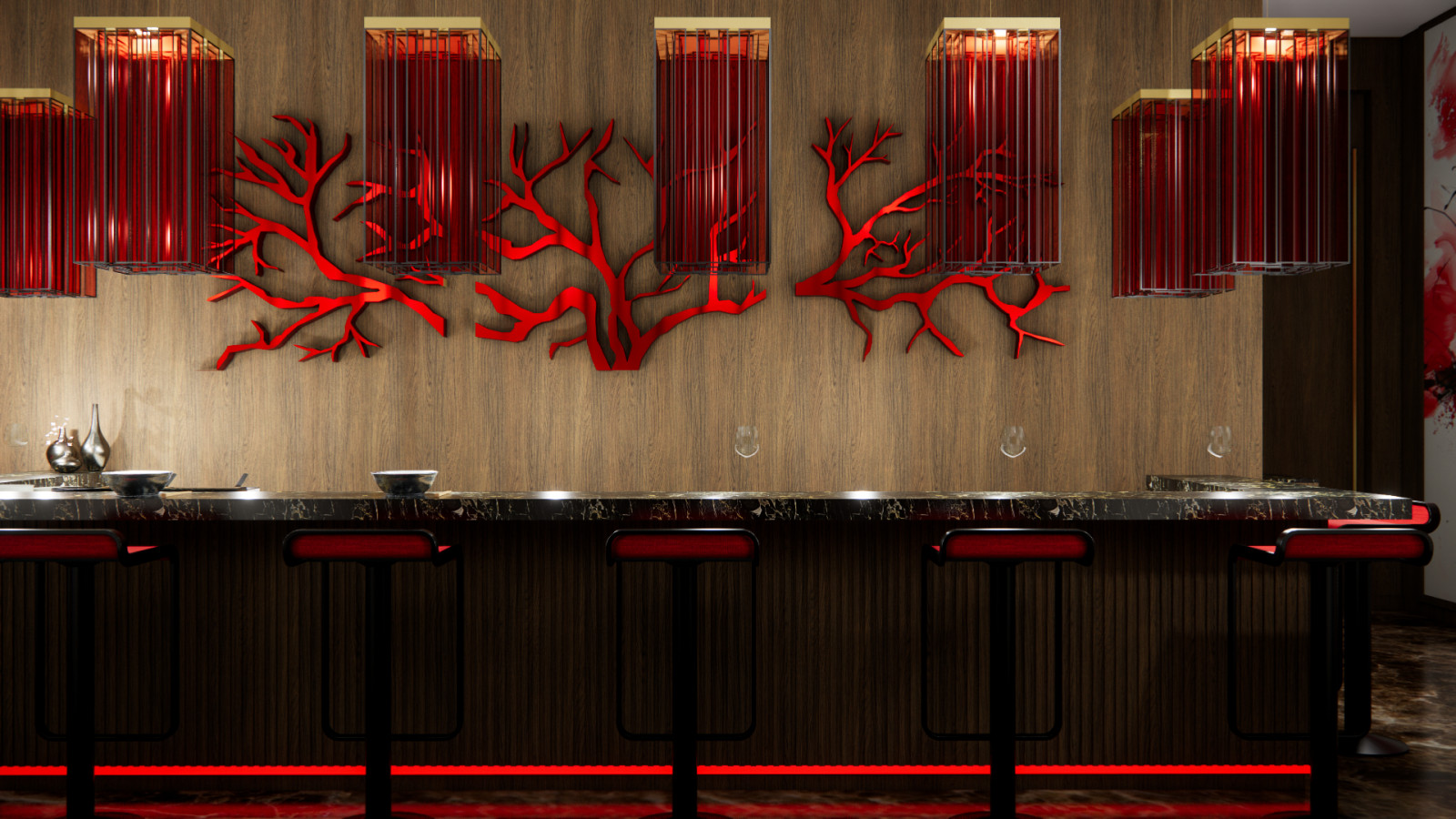 Визуализация проекта китайского ресторана