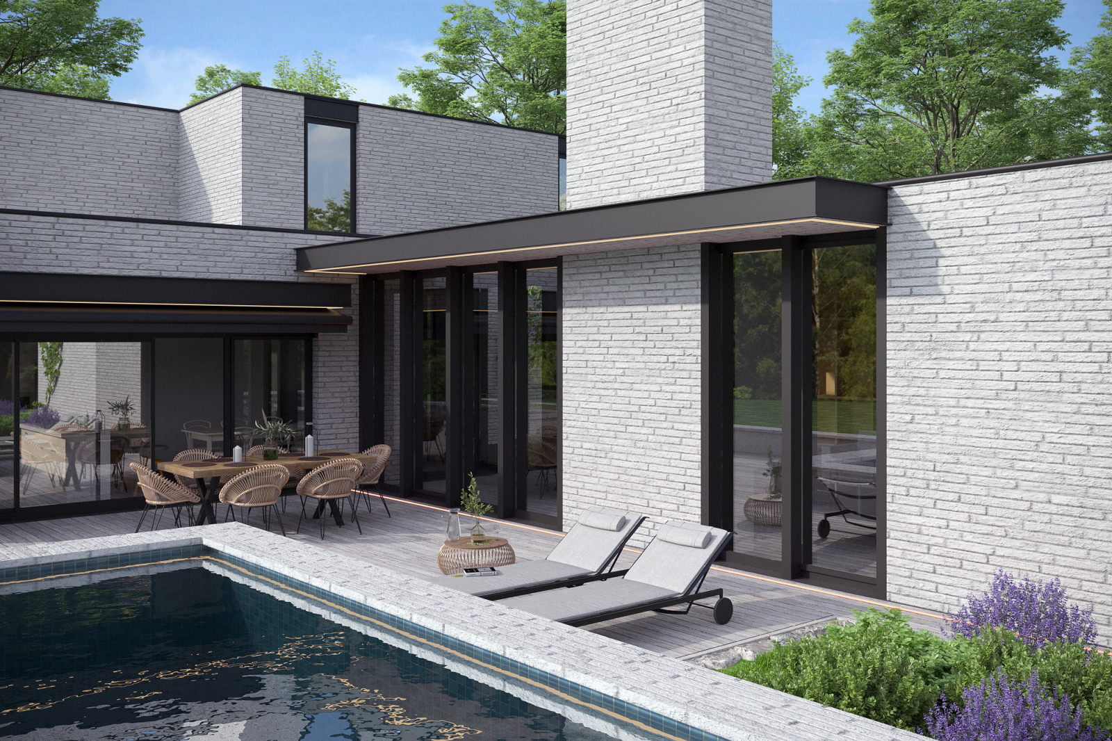 Современный дом с бассейном