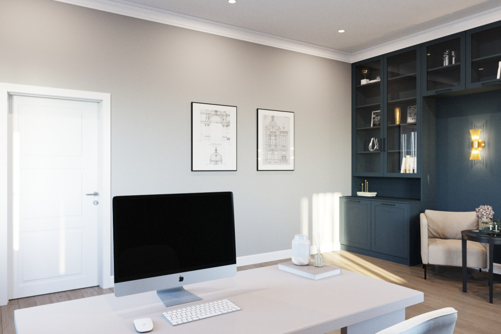 Коттедж с камином, современная классика