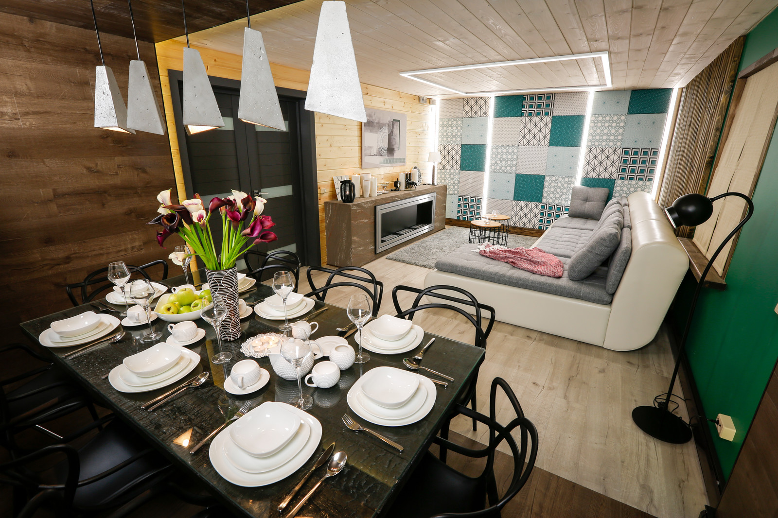 Проект для передачи "Фазенда", Гостиная 26 м2, г.Щелково, МО