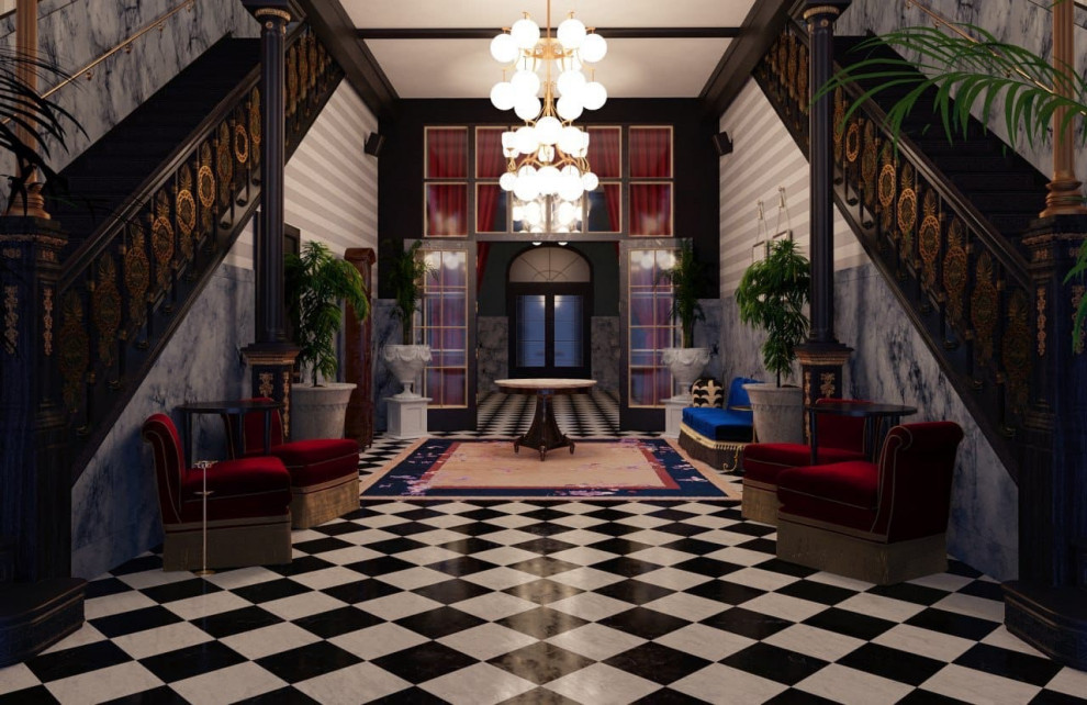 Визуализация холла в отеле Maison de la Luz