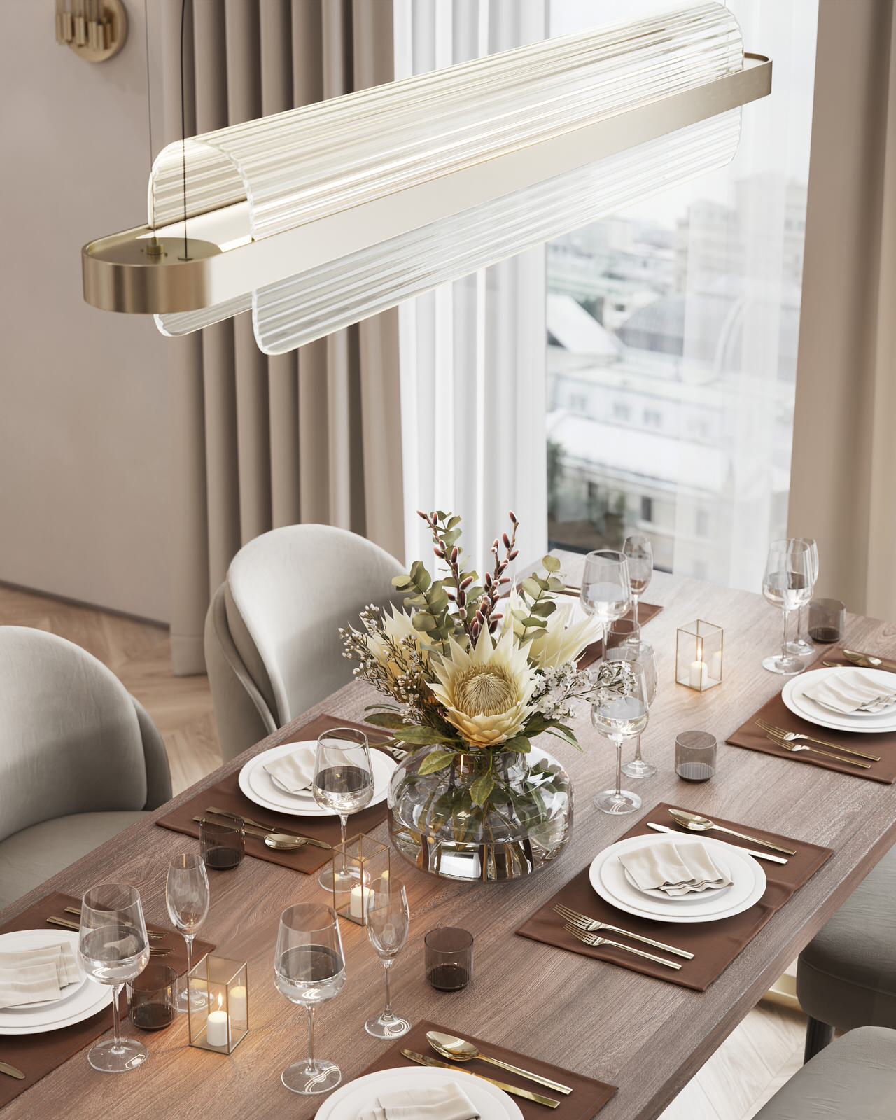 Интерьер в бежевых оттенках в ЖК Eniteo