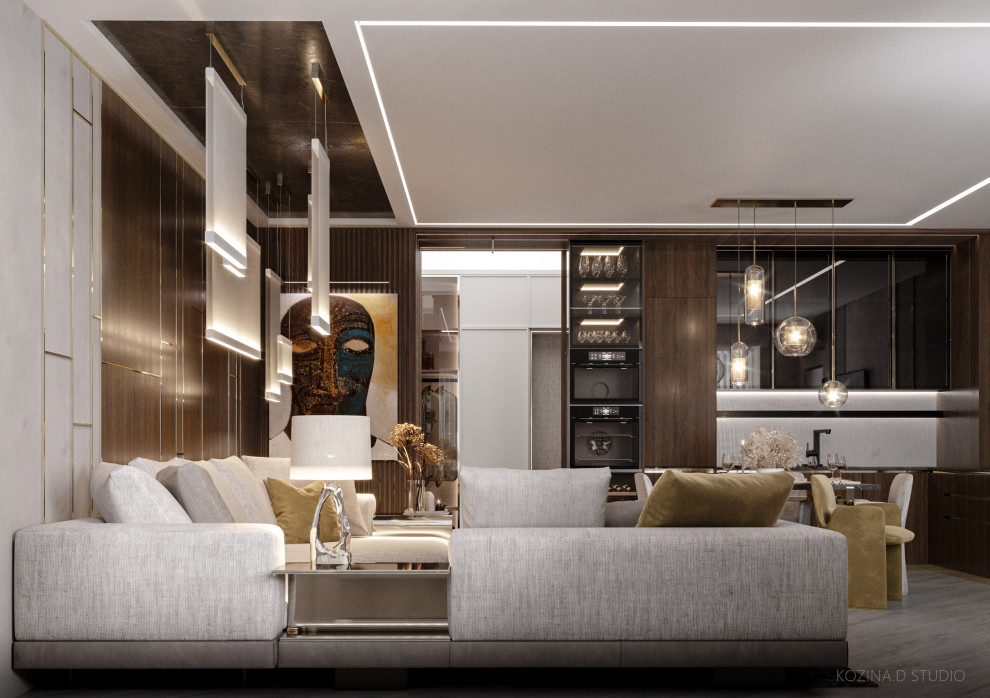 Кухня гостиная из проекта в Санкт-Петербурге