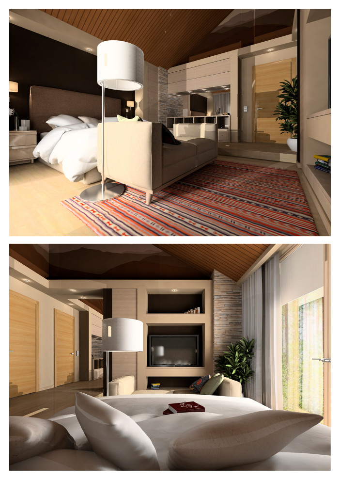 Дизайн - проект спальни в экостиле