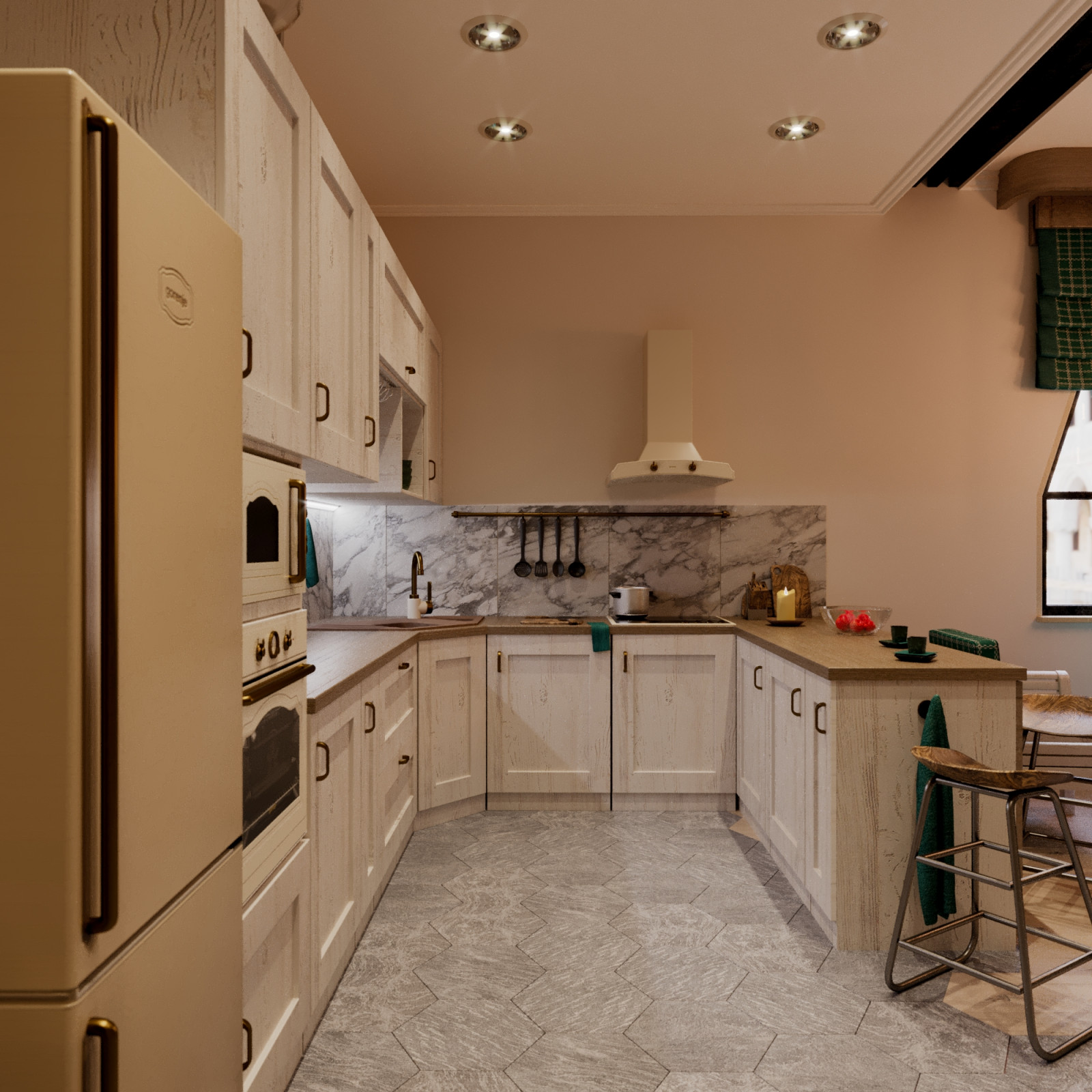 Обложка проекта: визуализация кухни