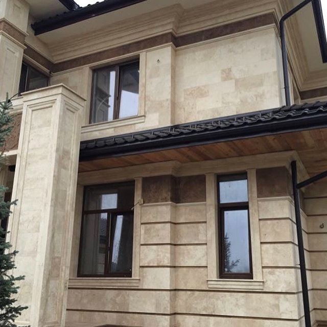 облицовка фасадов травертином из Ирана