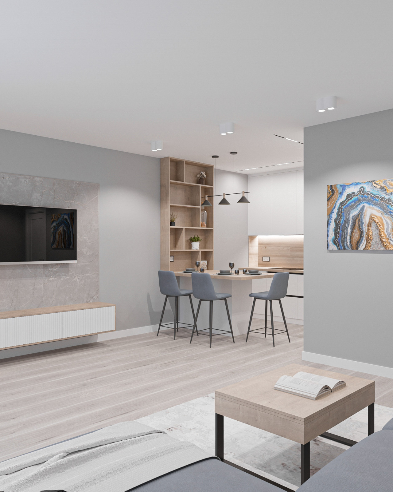 Частичный проект 2-к квартиры