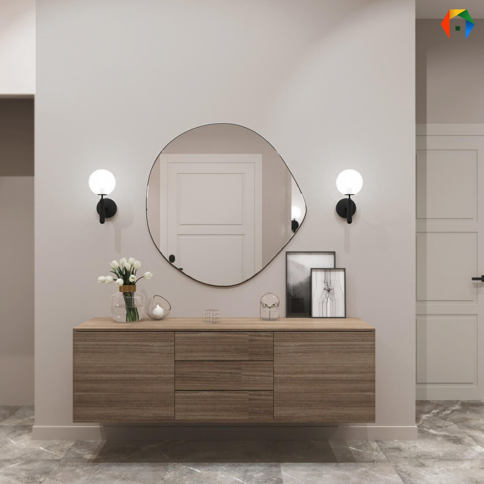 Серебрякова. Дизайн-проект трешки с кухней-гостиной