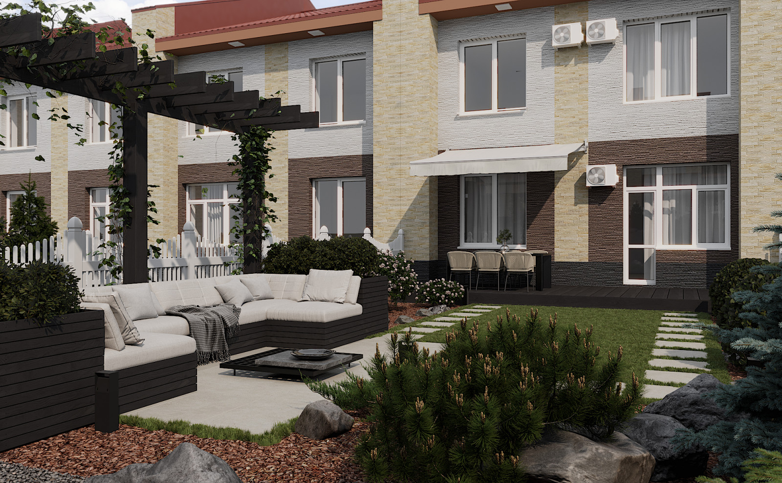 Ландшафтный дизайн у загородного дома