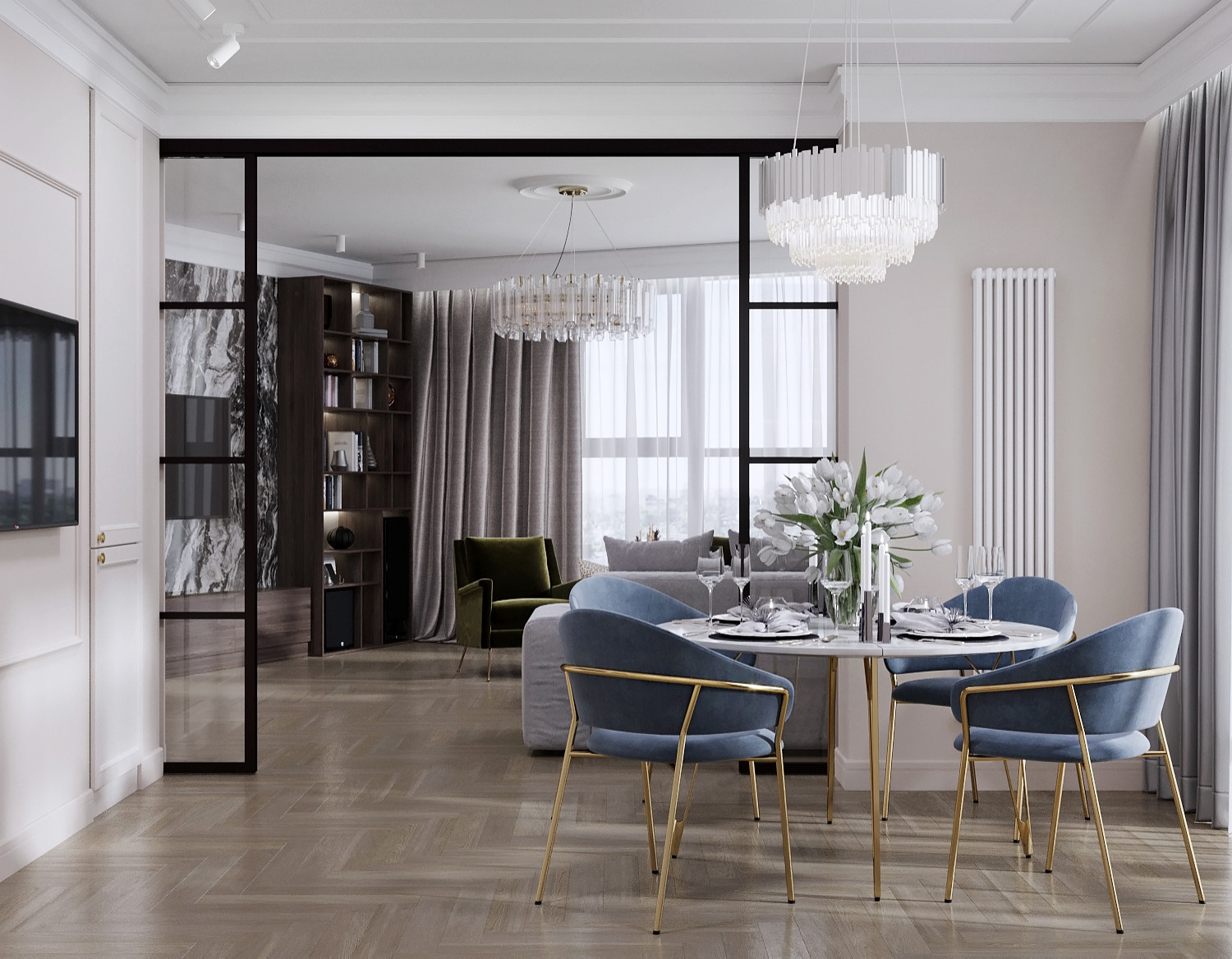 Квартира в ЖК “Leningrad”, который был выполнен для молодой пары.