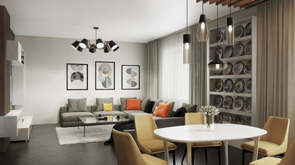 Дизайн интерьера кухни-гостиной