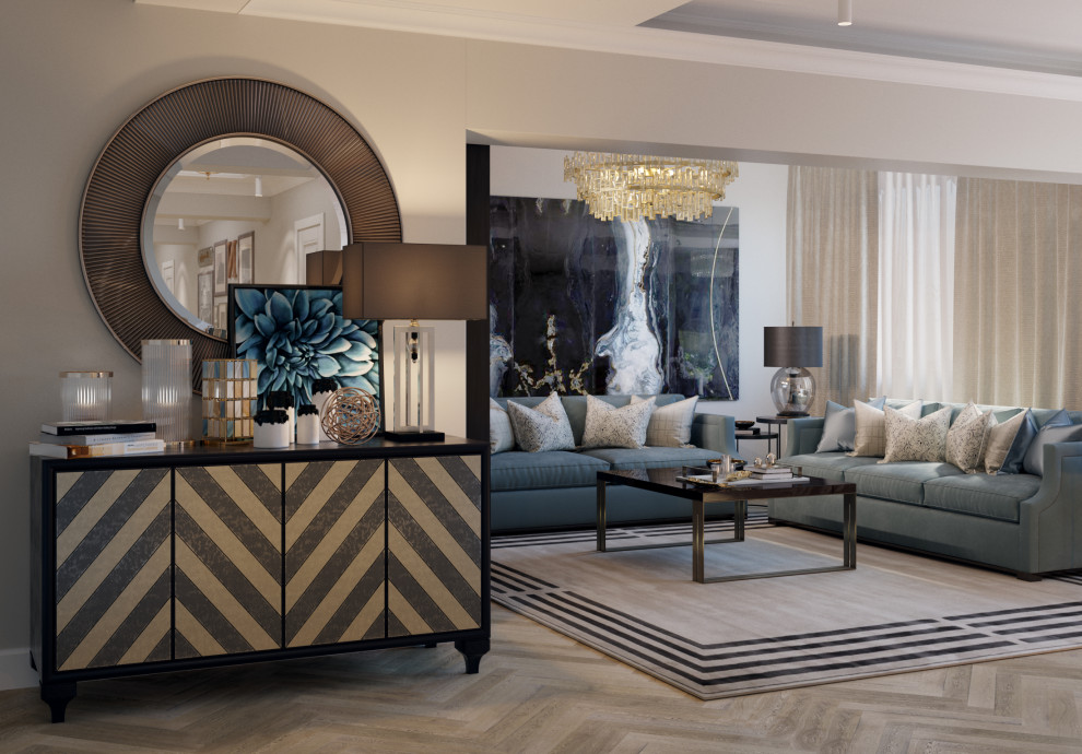 Мягкий эклектичный интерьер квартиры 205 кв.м.