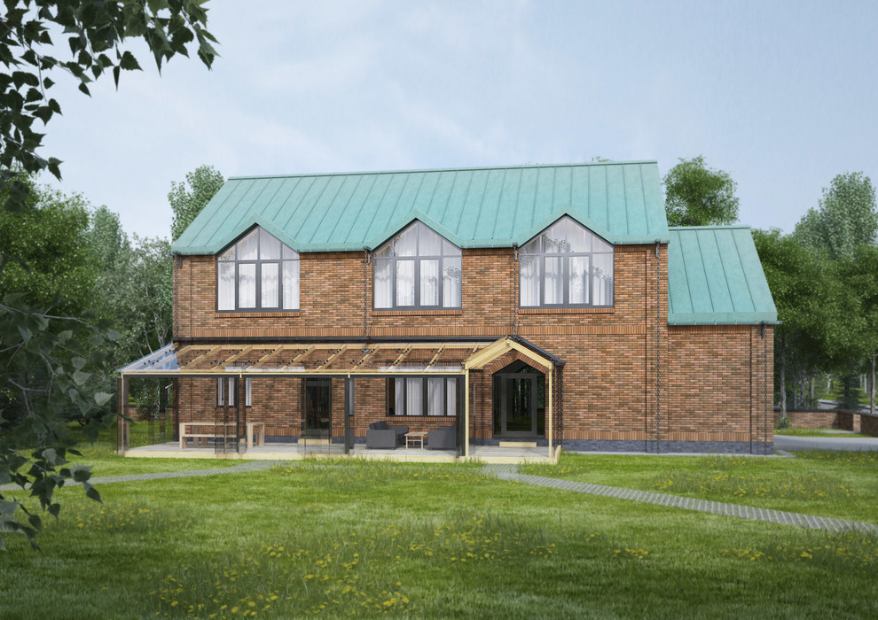 Коттедж из красного кирпича