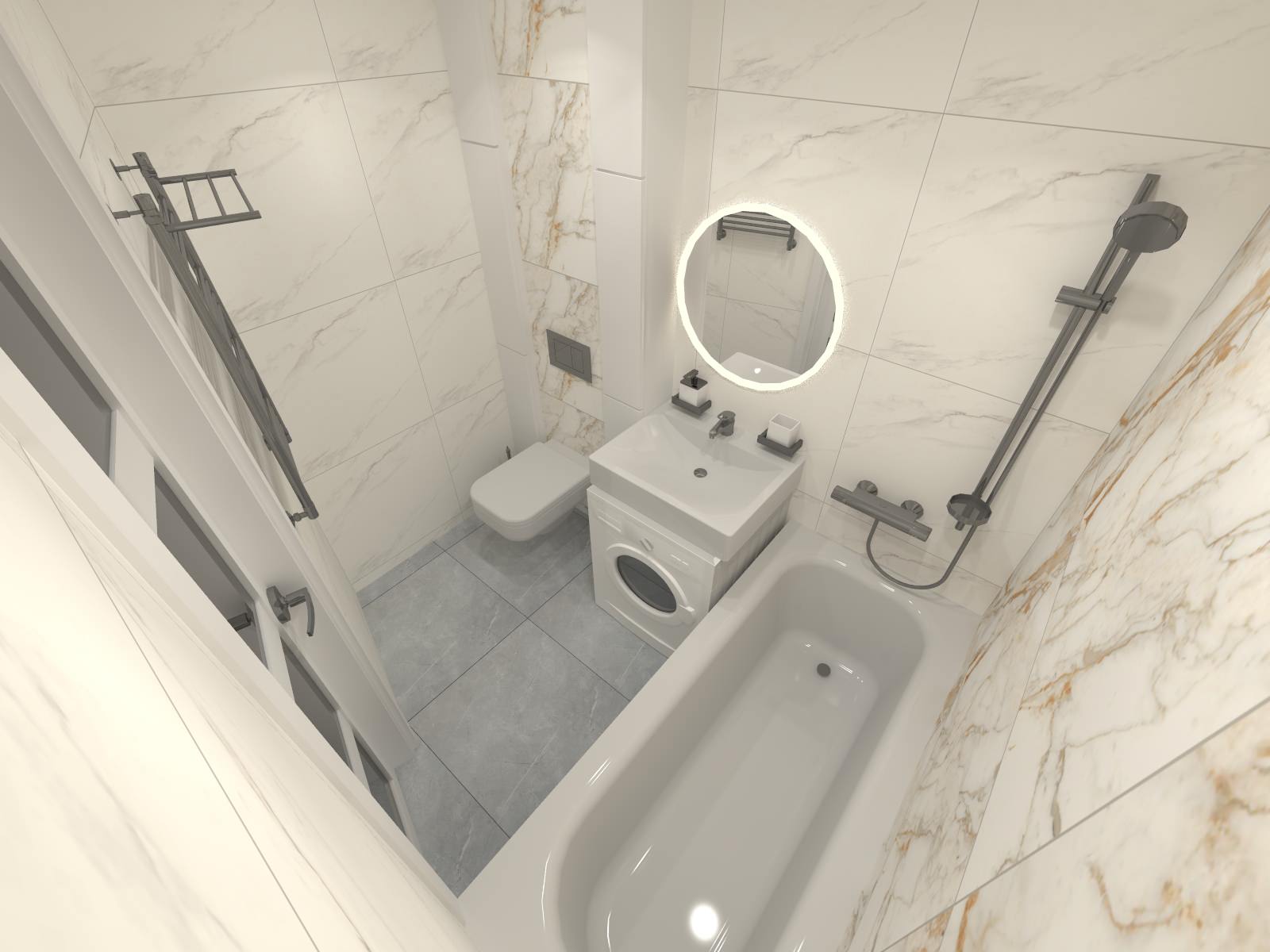 Дизайн совмещенной ванной комнаты с туалетом