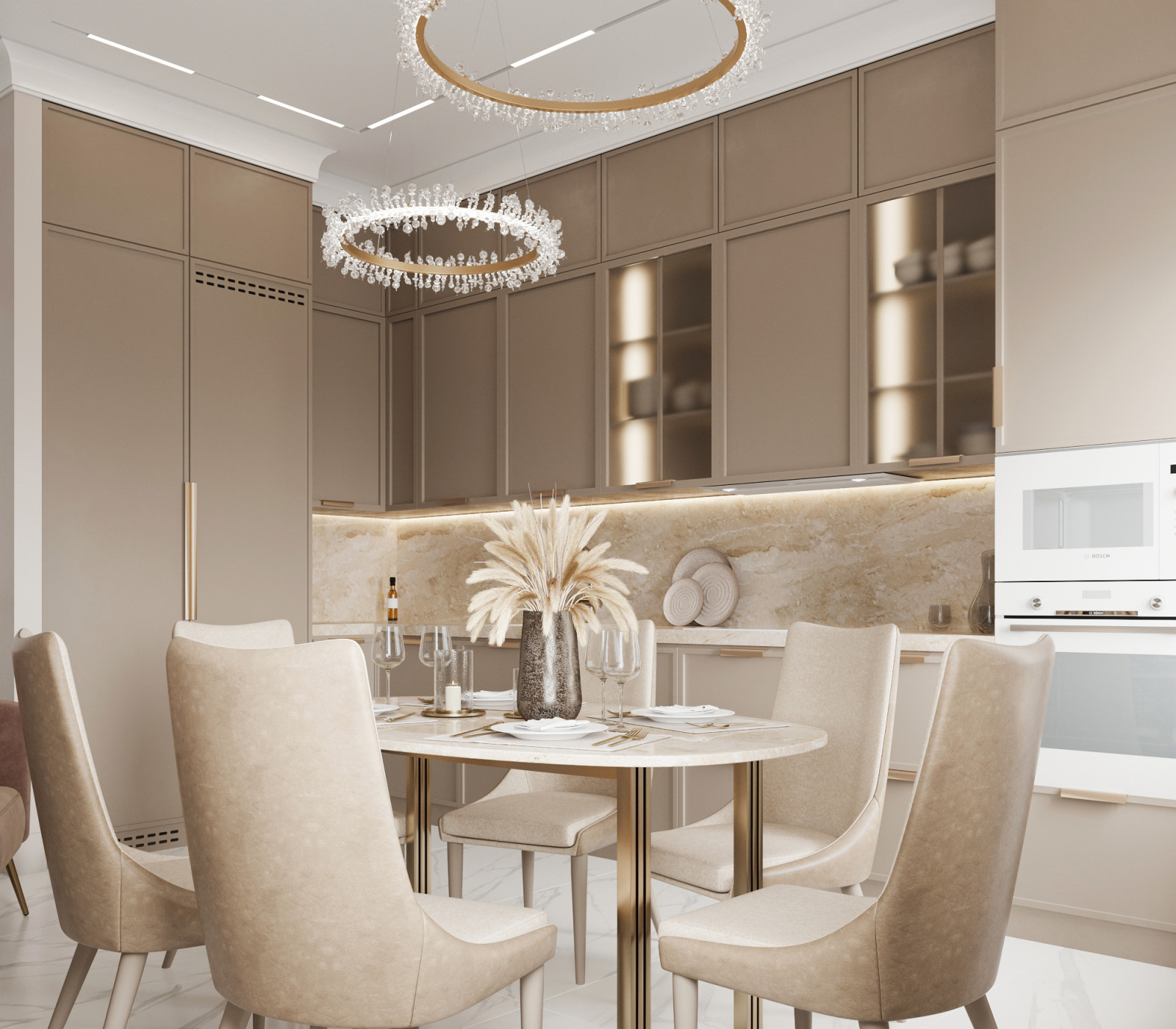 "Тёплое какао", квартира в ЖК "Дворянский", 98 м2