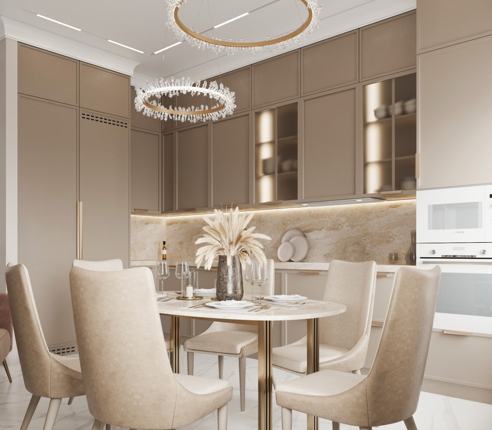 "Тёплое какао", квартира в ЖК "Дворянский", 98 м2