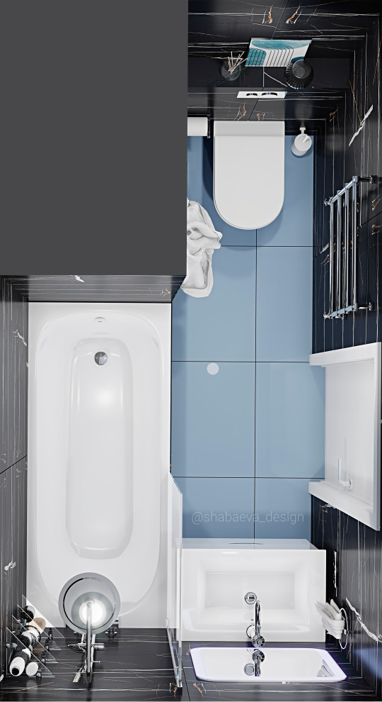 Маленький темный санузел