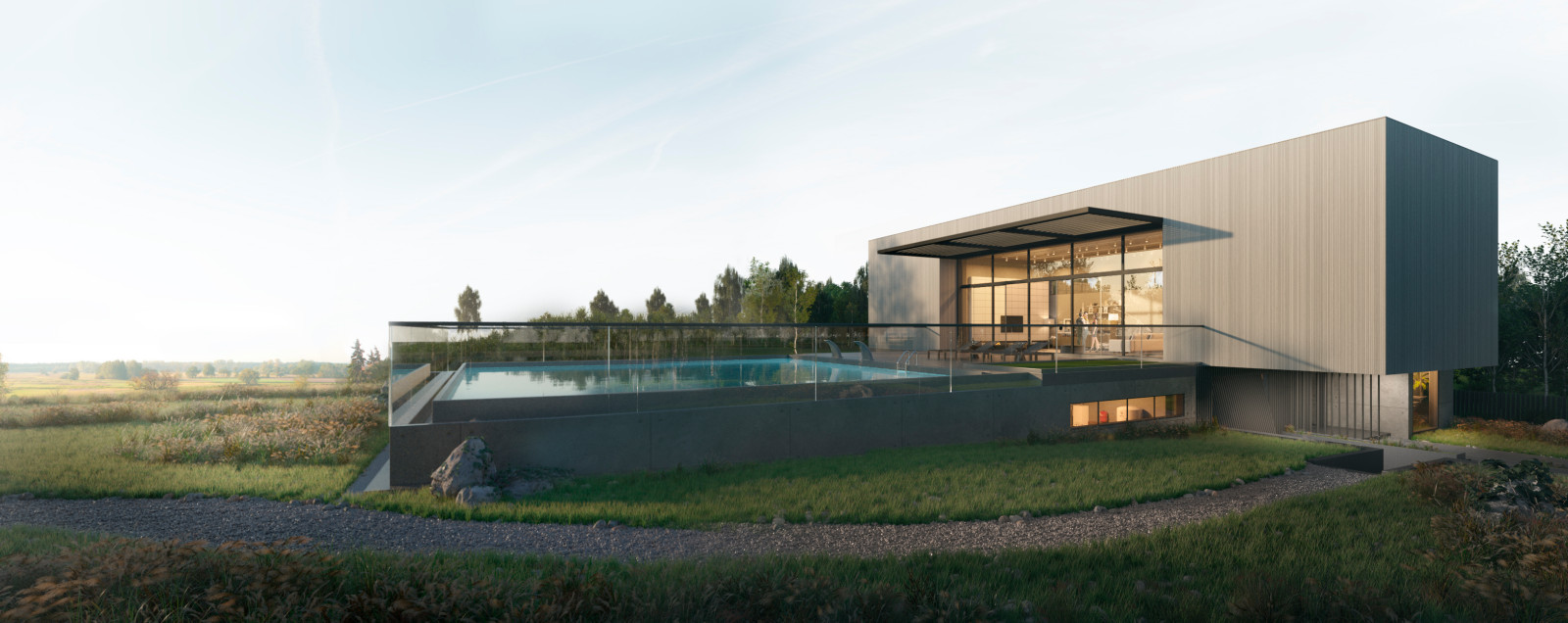 Обложка проекта: Загородный дом с бассейном