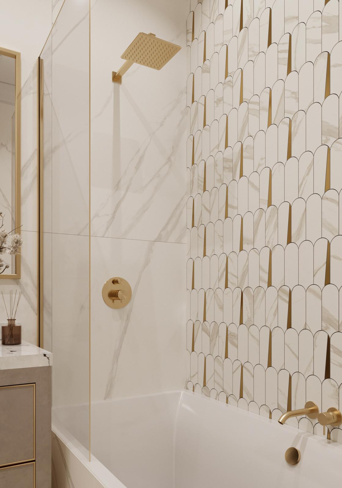 "Тёплое какао", квартира в ЖК "Дворянский", 98 м2