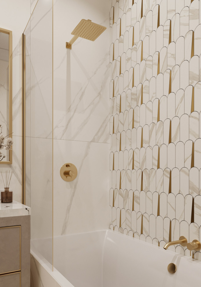 "Тёплое какао", квартира в ЖК "Дворянский", 98 м2