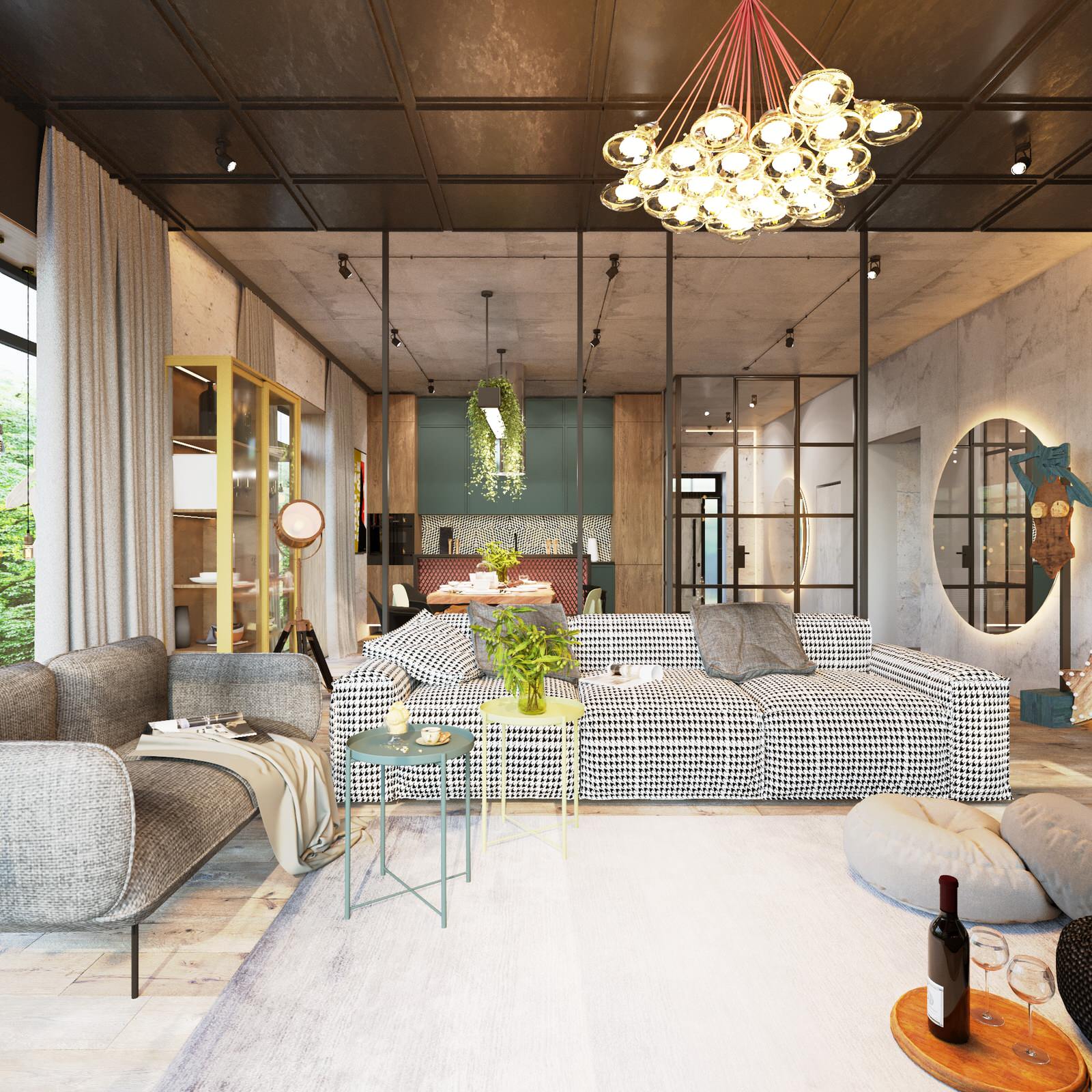 кухня-гостиная, спальня дома в КП Первомайский