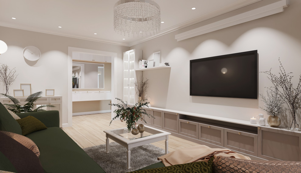 Визуализация кухни и гостиной