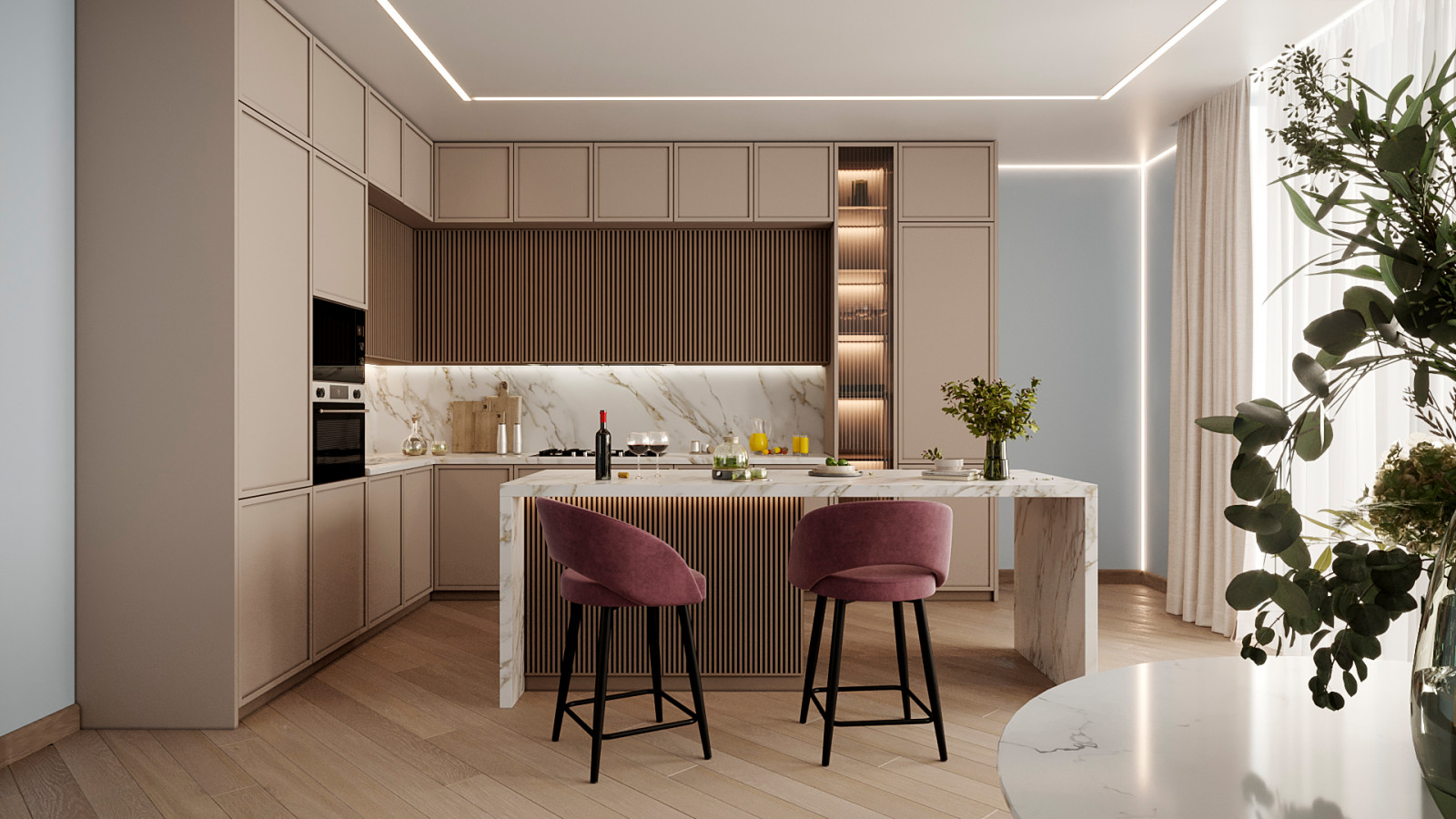 Дизайн яркой кухни