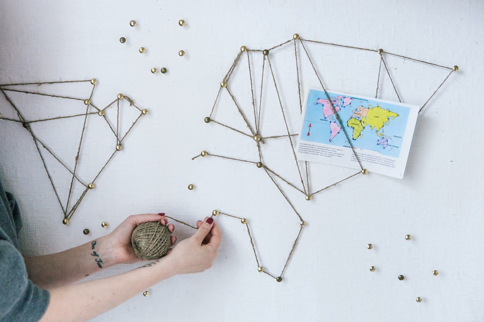 DIY: Карта мира — настенный декор своими руками