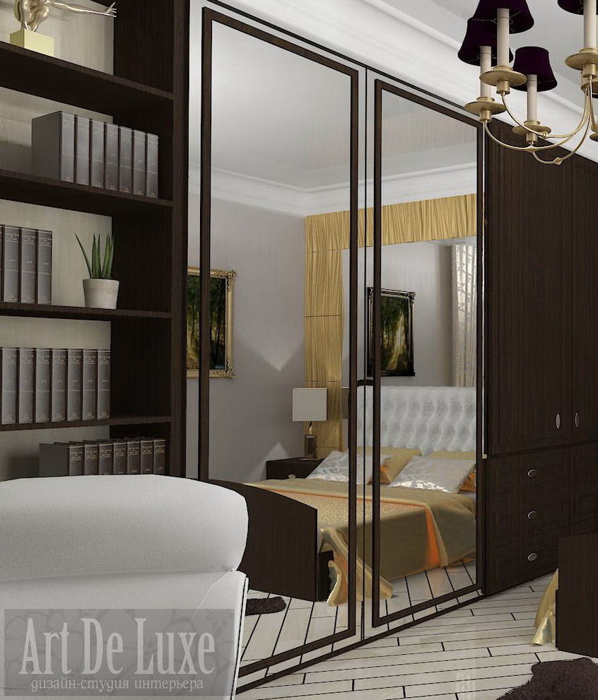 "Иней с золотом", спальня с рабочим местом