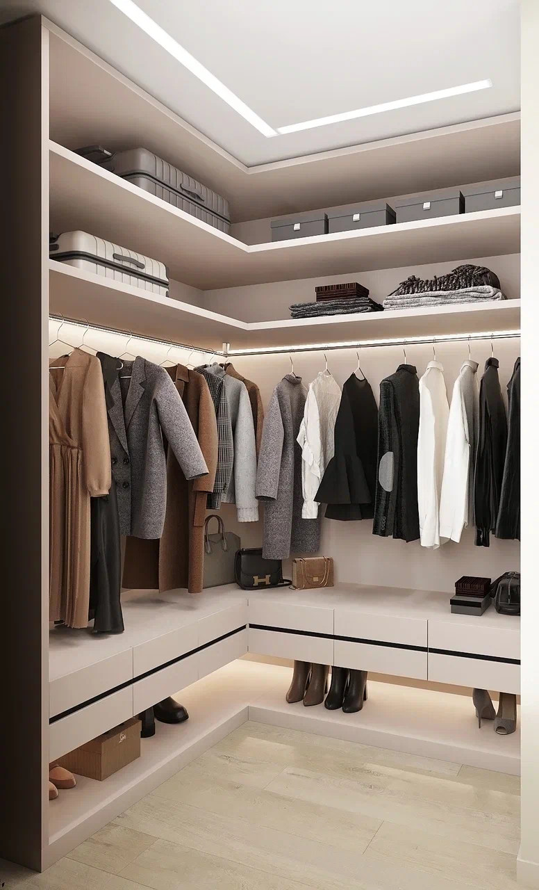 Квартира с двумя спальнями в современном стиле в теплых тонах