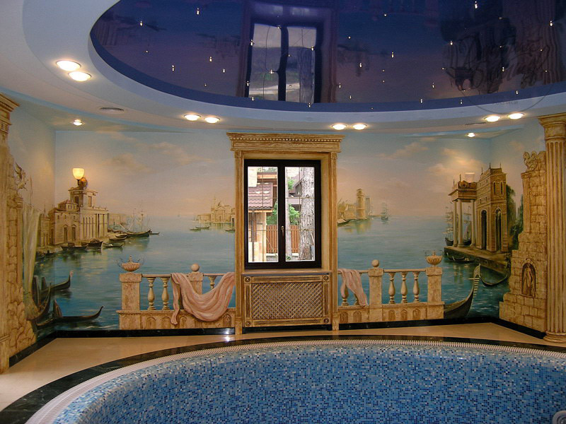 Art Painting of Swimming Pools