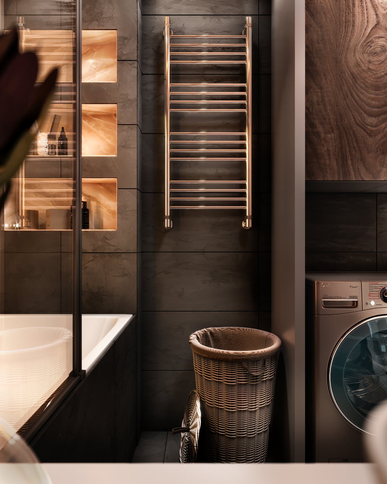 Gray color in the interior of an apartment of 60 m² in St. Petersburg