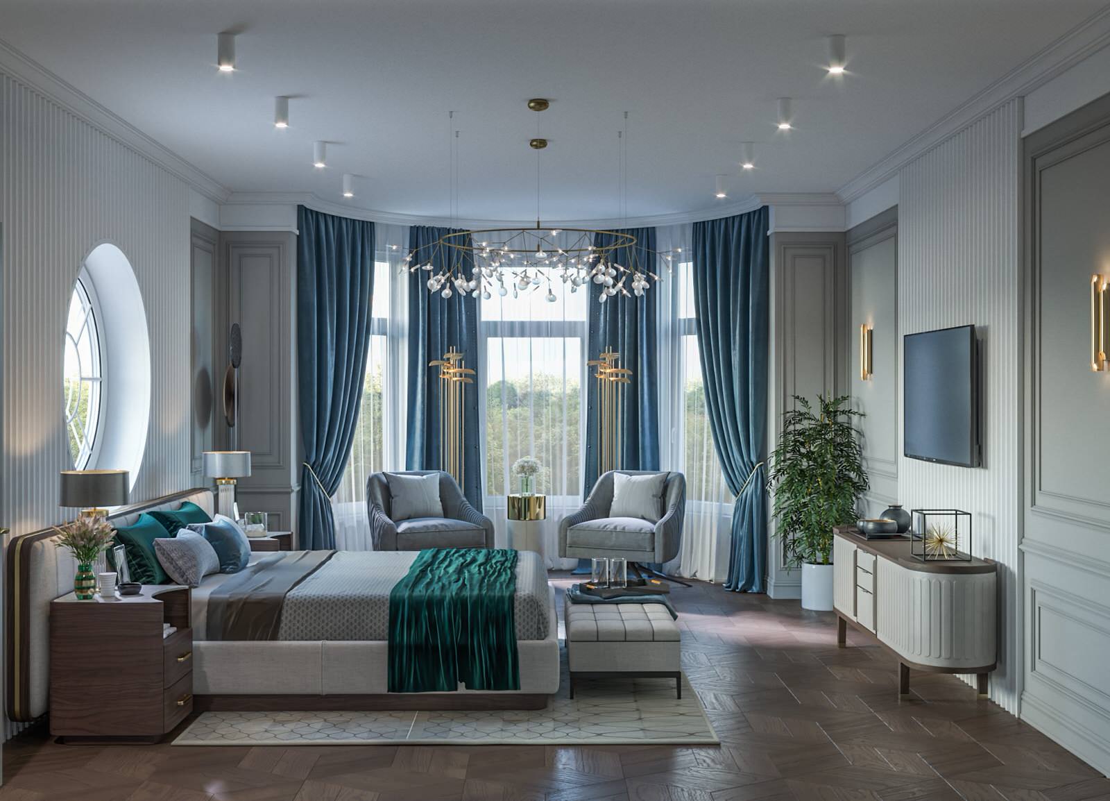 Дизайн коттеджа в неоклассическом стиле 260 кв.м. (2018 год)