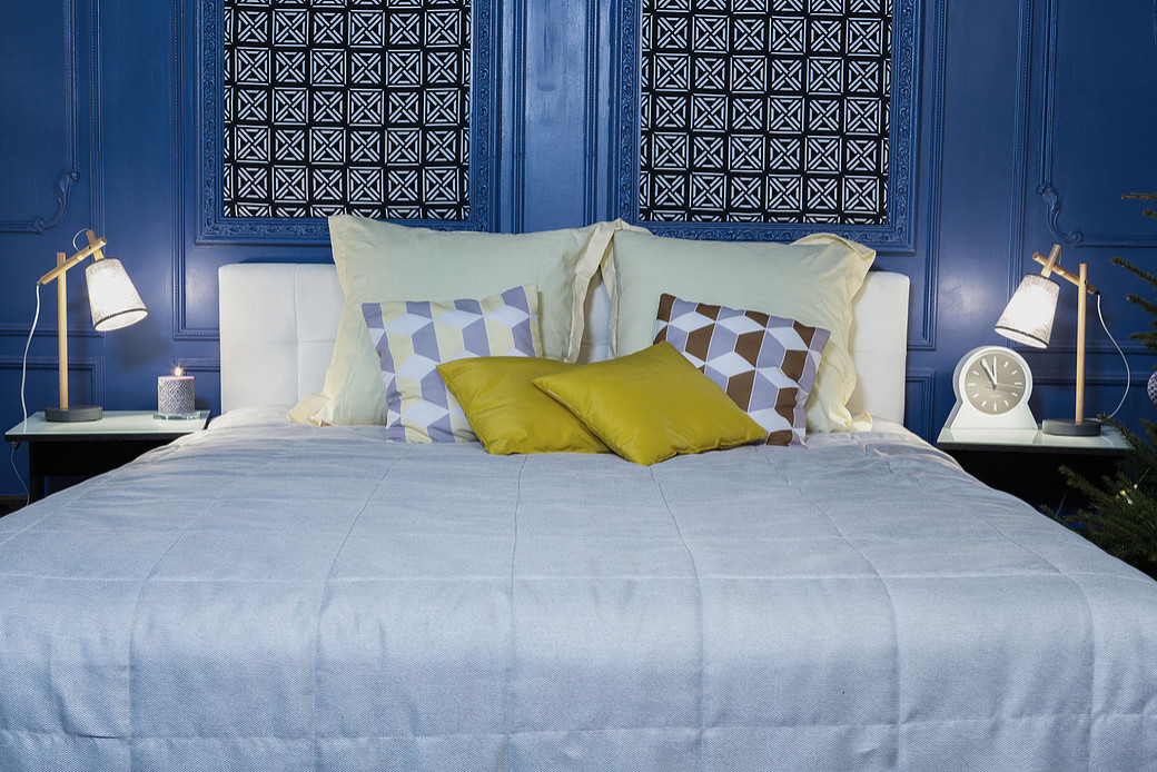 Спальня в синих тонах