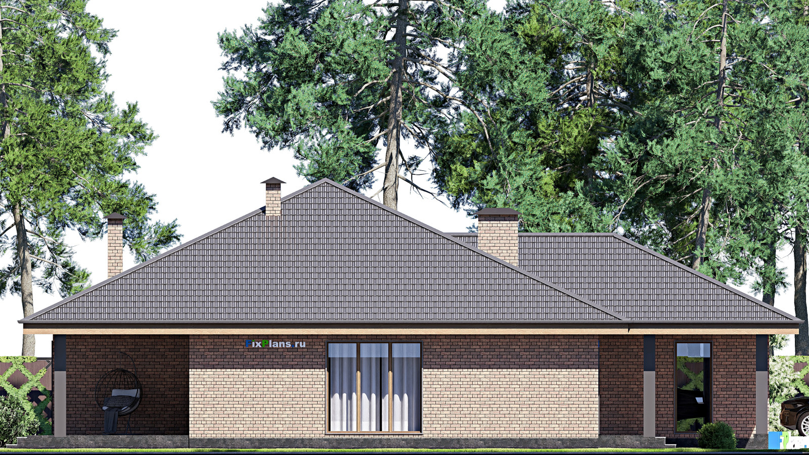 Проект одноэтажного дома 17х19м S204м2 F-17738