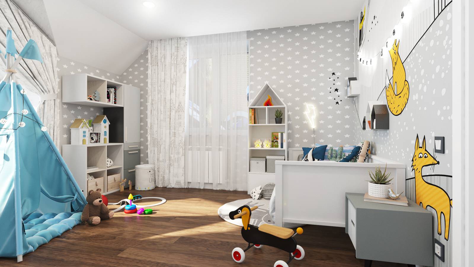 Обложка проекта: Детская комната для мальчика в частном доме LYAPIDO