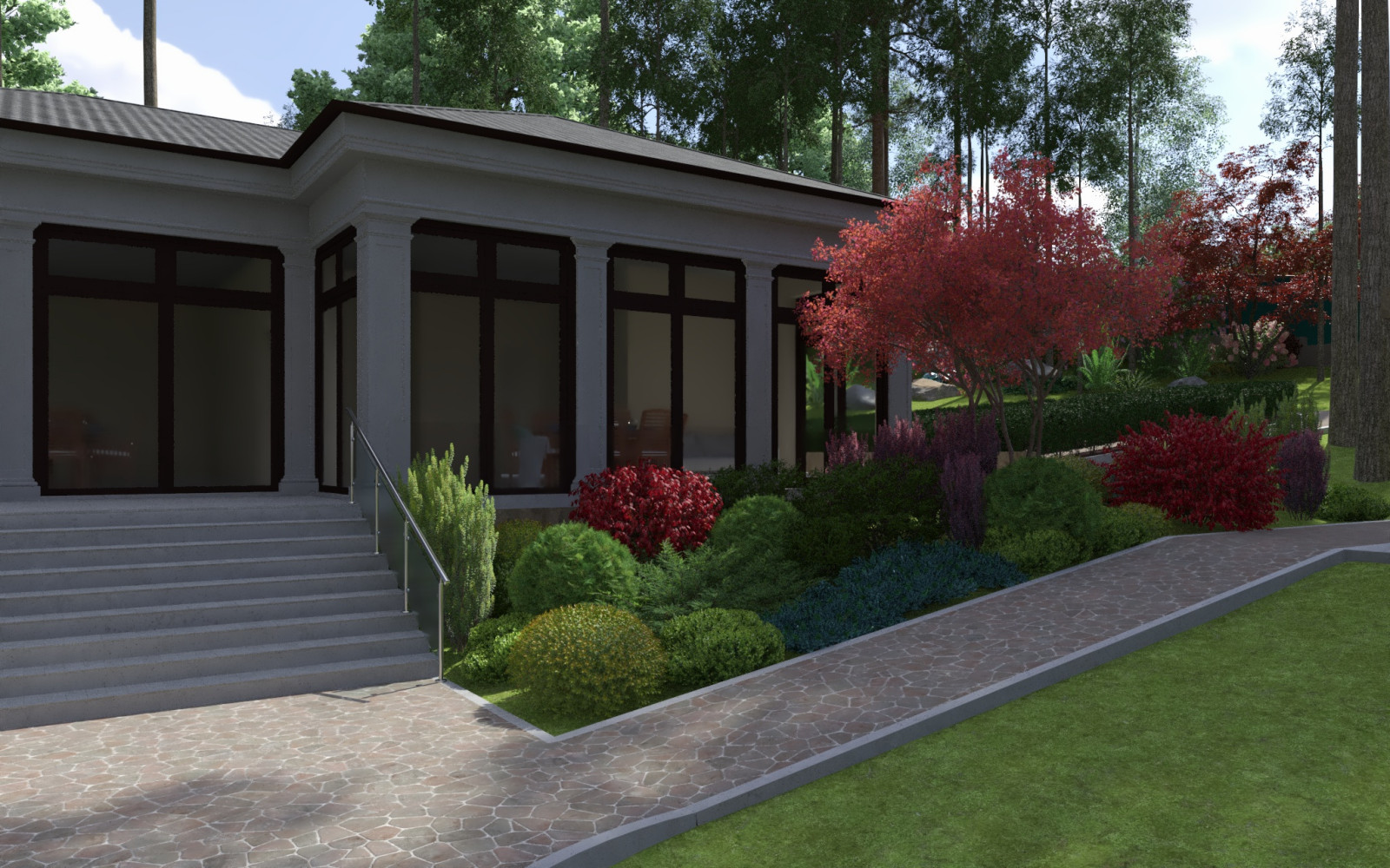 Участок с перепадом 20 м