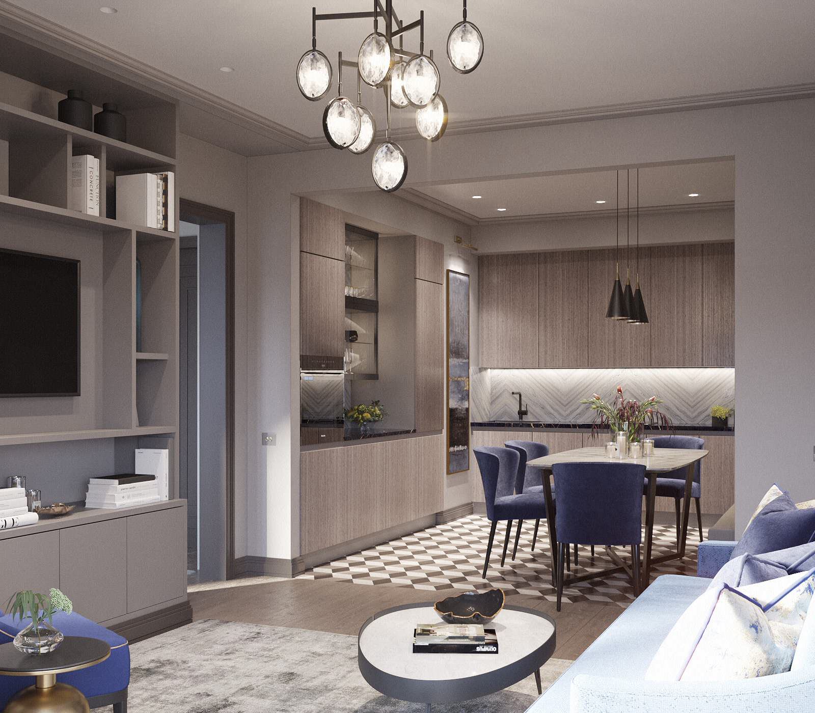 Дизайн трехкомнатной квартиры  в ЖК «Чемпион-парк»