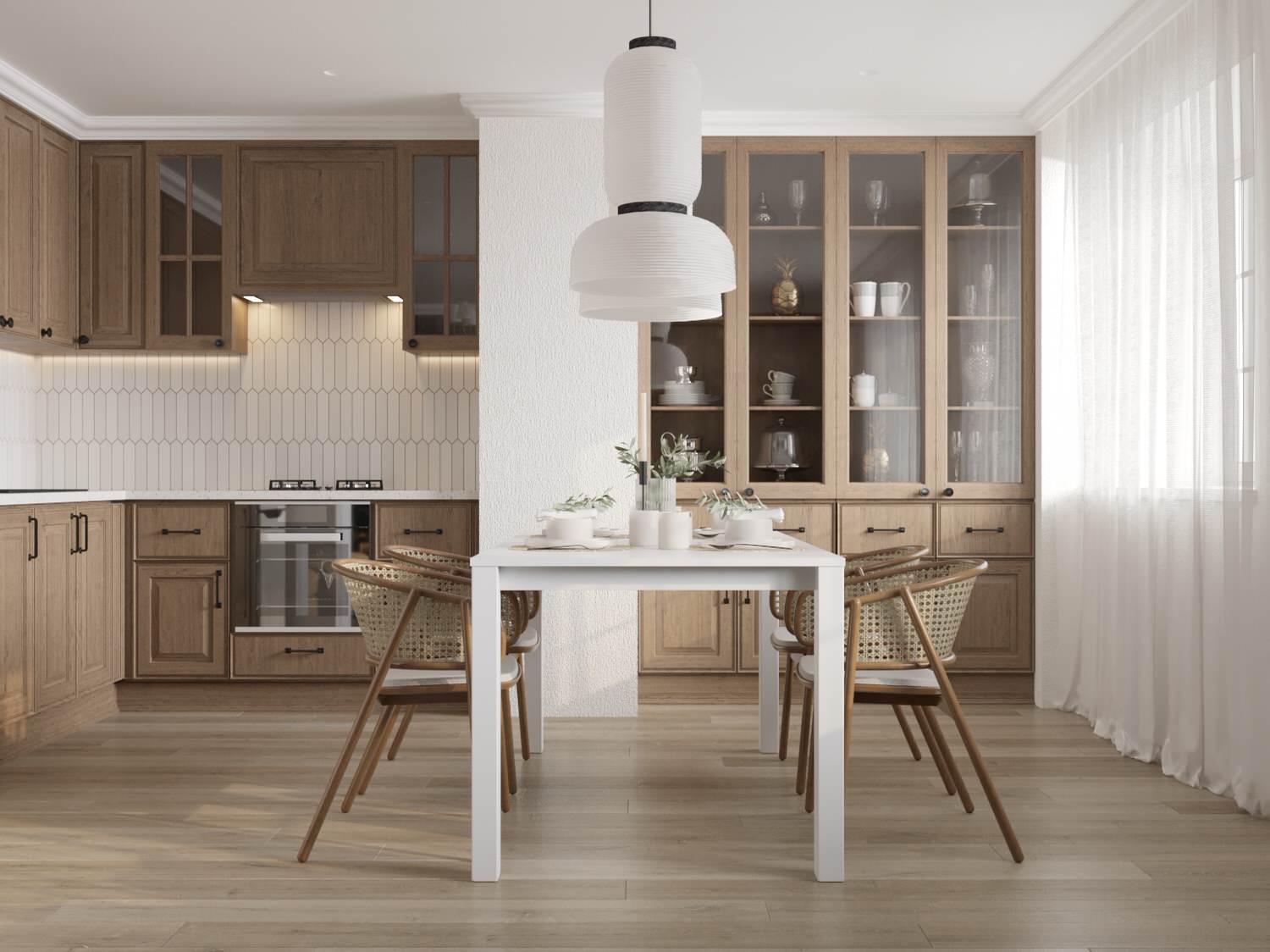 Обложка проекта: Кухня-гостиная с яркой стеной