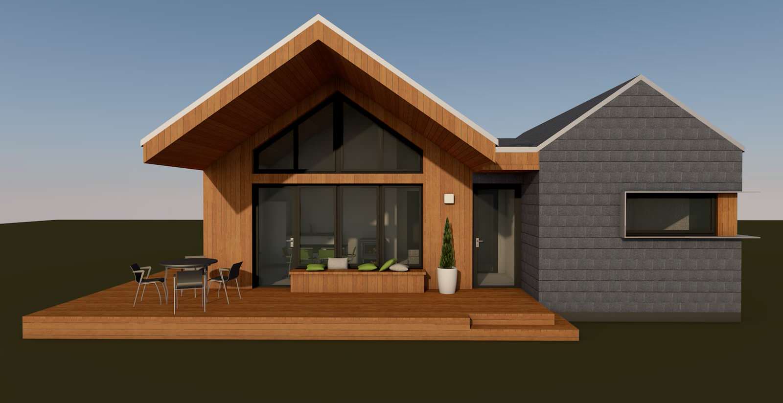 Обложка проекта: Современная баня с 2-мя спальнями