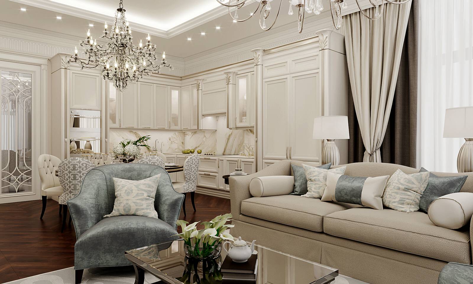 ЖК Русский Авангард, кухня-гостиная