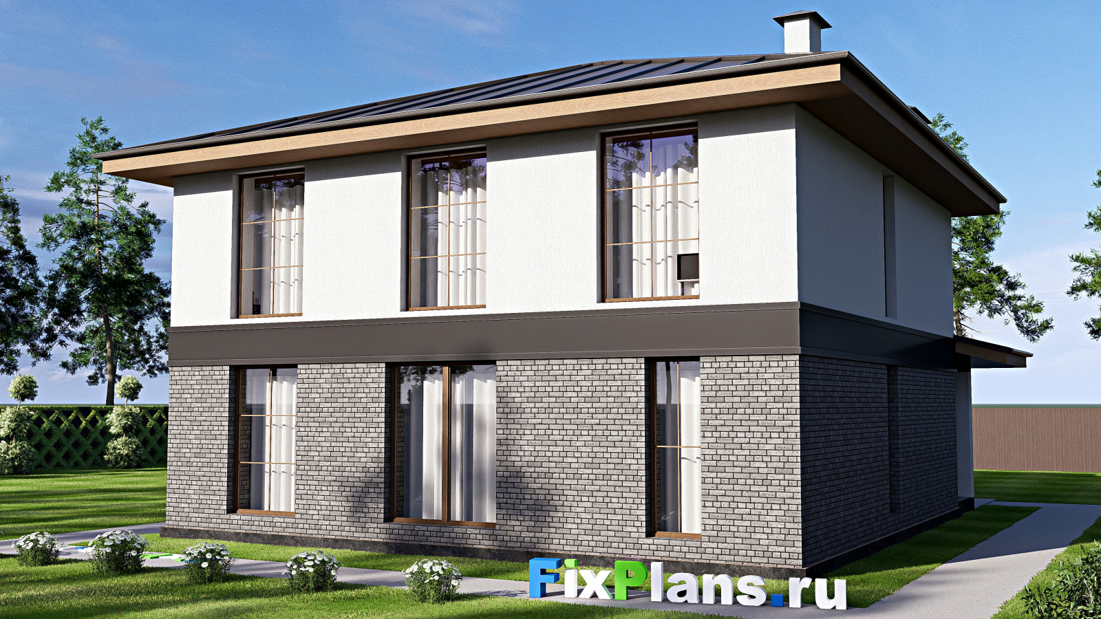 Проект двухэтажного дома 14х12 м S220м2 F-18026