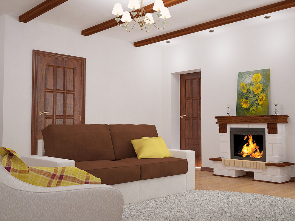 Холл-гостиная в загородном доме